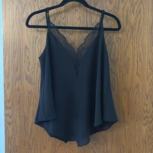 Dressy V Neck Lace Trim Tank Top